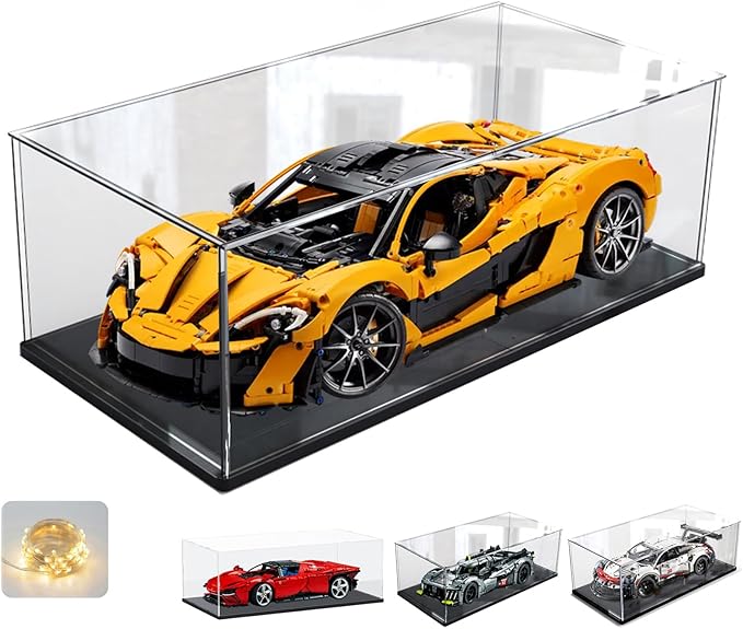 Acrylic Display Case for LEGO Car Models – Clear Showcase Box with Acrylic Base