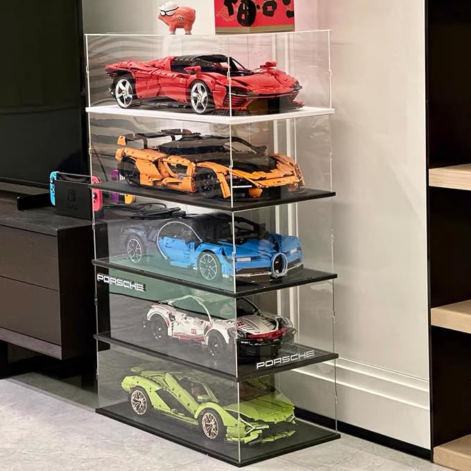 Acrylic Display Case for LEGO Car Models – Clear Showcase Box with Acrylic Base