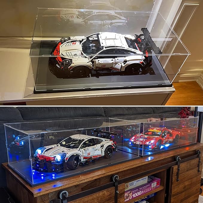 Acrylic Display Case for LEGO Car Models – Clear Showcase Box with Acrylic Base