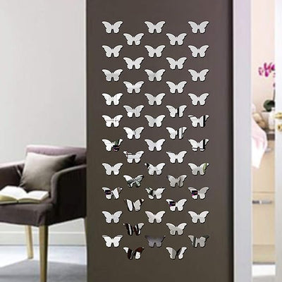 40 Butterfly Decorative 3D Acrylic Mirror for Wall