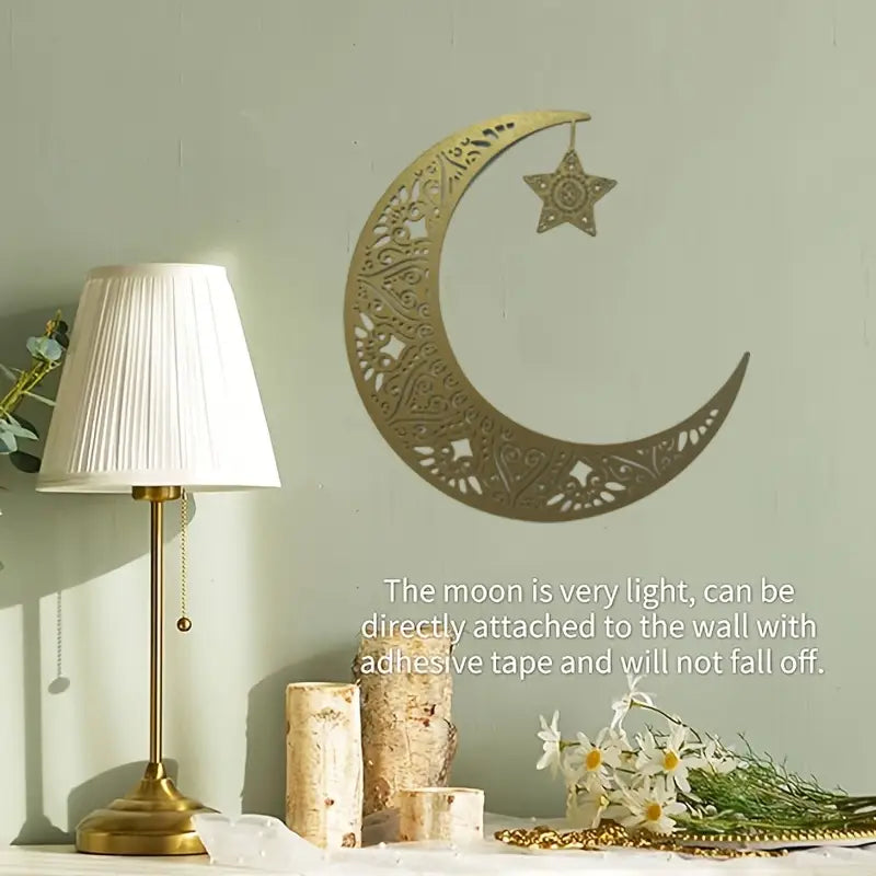 Ramadan Moon and Star | 2 pcs Acrylic Wall Decoration | Islamic Calligarphy