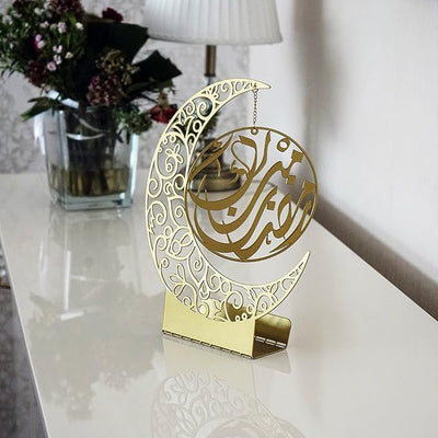 Ramadan Kareem Acrylic Crescent Decor | Moon Ramadan Decoration for Home | Eid Gifts | Black