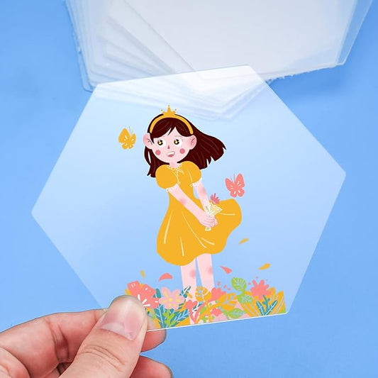 30 Pcs Clear Hexagon Acrylic Sheets – Transparent Acrylic Blanks for DIY Crafts, Painting, Place Cards, Signs & Display Stands