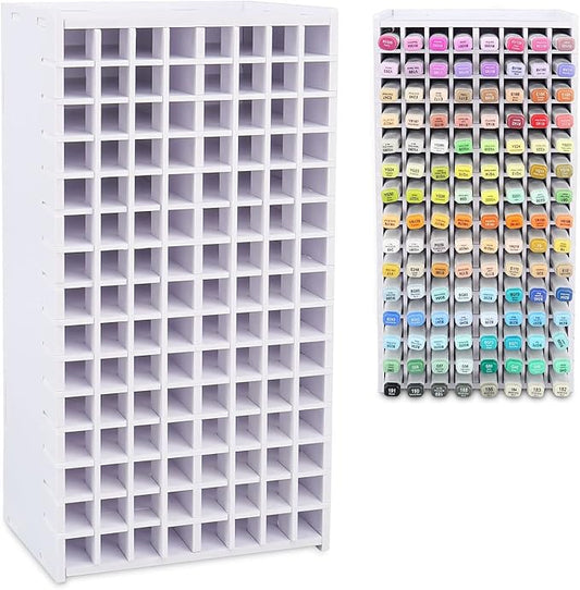 Acrylic Art Marker Storage Rack for 120 Markers Watercolour Brushes Pens Color Pencils Organizer Holder for Desk