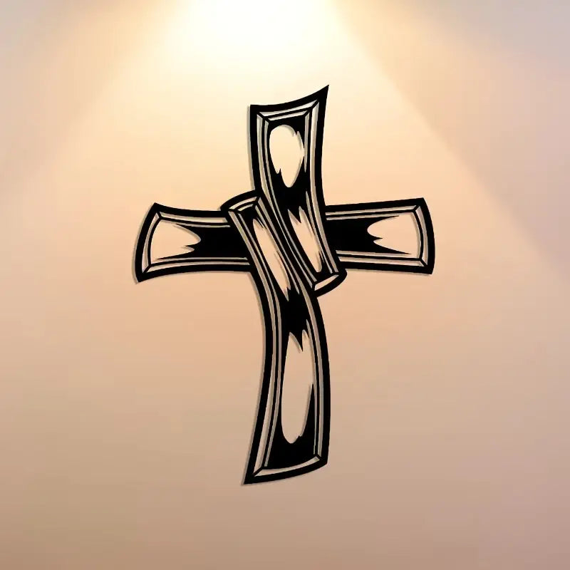 Jesus Cross Hollowed-out Retro - Christian Wall Decal