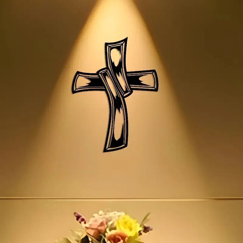 Jesus Cross Hollowed-out Retro - Christian Wall Decal