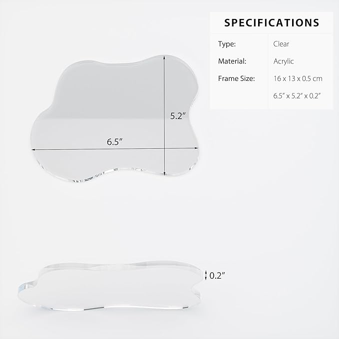 Clear Acrylic Coasters – Irregular Cloud Shape Drink & Coffee Cup Coasters for Tabletop Protection & Decorative Display Plates