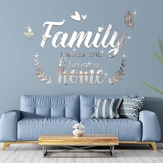 Acrylic 3D Decor Family Letter Quotes Wall