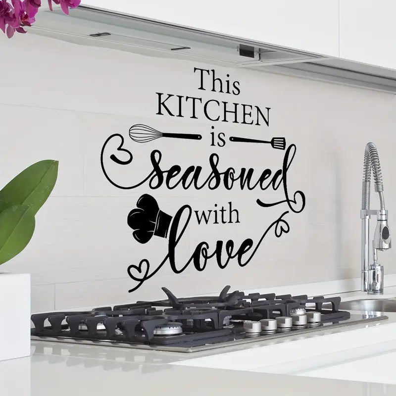 Kitchen Decor - This Kitchen is seasoned with Lover - Home Wall Decor