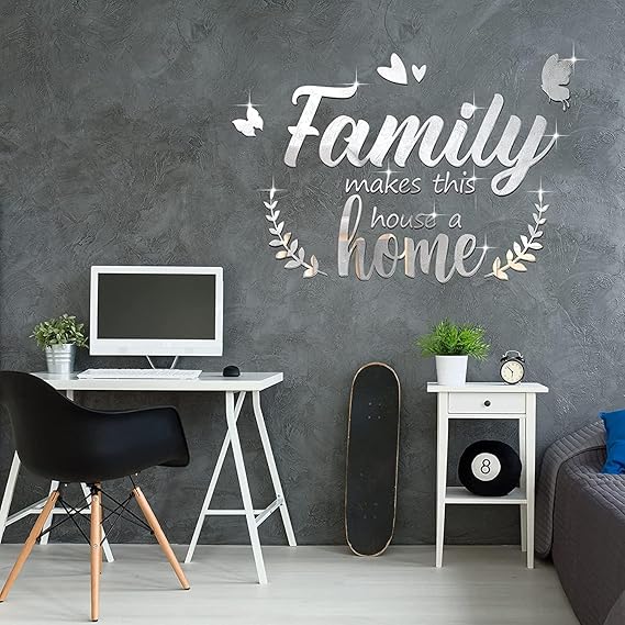 Acrylic 3D Decor Family Letter Quotes Wall