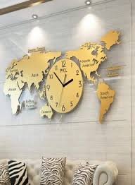 Acrylic 3D World Map Clock, Large Wall Decoration – Ideal Home & Office Decor, Library Beautification