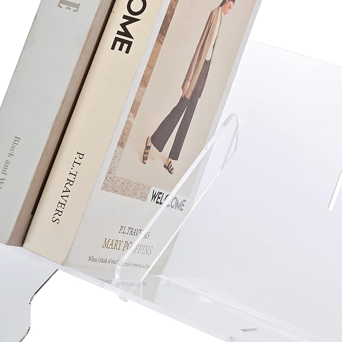 Clear Acrylic Mini Bookshelf – Small Desk Organizer & Bookcase for CDs, Books, Magazines | Desktop Storage Rack for Home & Office