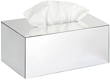 JackCubeDesign Acrylic Mirror Tissue Box Holder – Rectangle Storage Case & Napkin Organizer