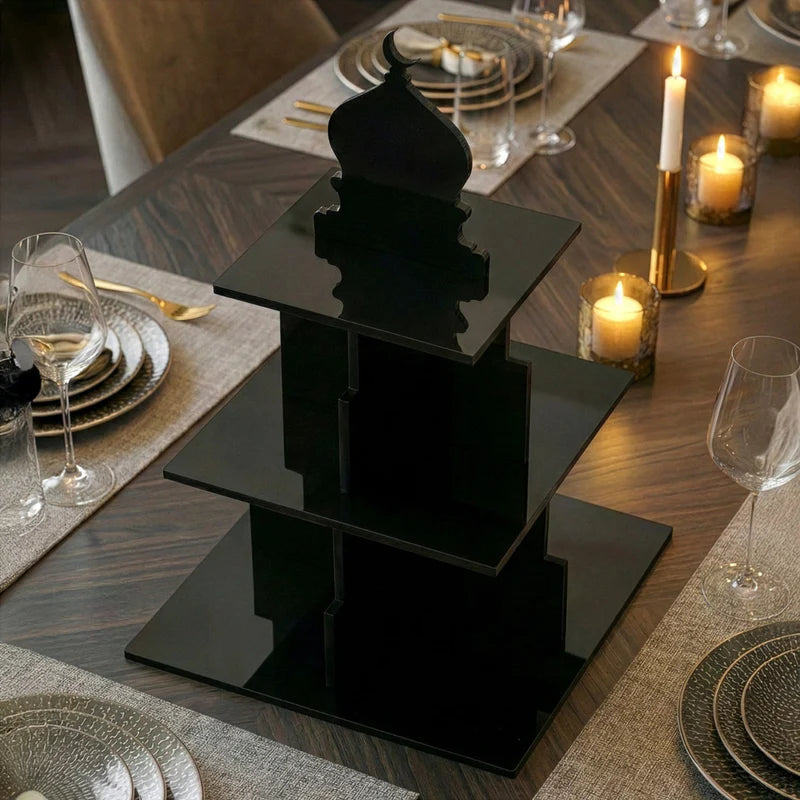 Acrylic Mosque Dessert Stand 3 Tier – Ramadan Eid Decor UAE | Arcdew