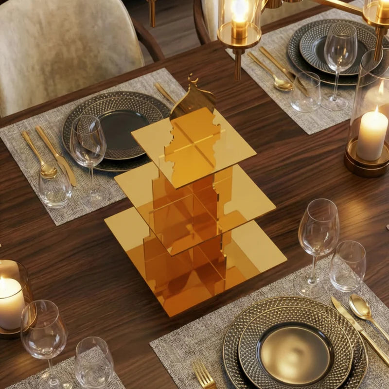 Acrylic Mosque Dessert Stand 3 Tier – Ramadan Eid Decor UAE | Arcdew