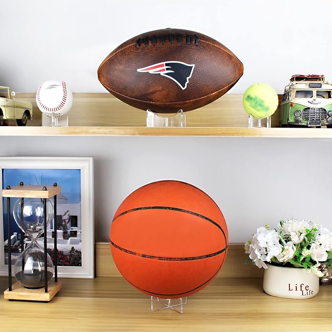 Acrylic Sports Ball Display Stand – Clear Holder for Basketball, Football, Soccer, Volleyball & Rugby