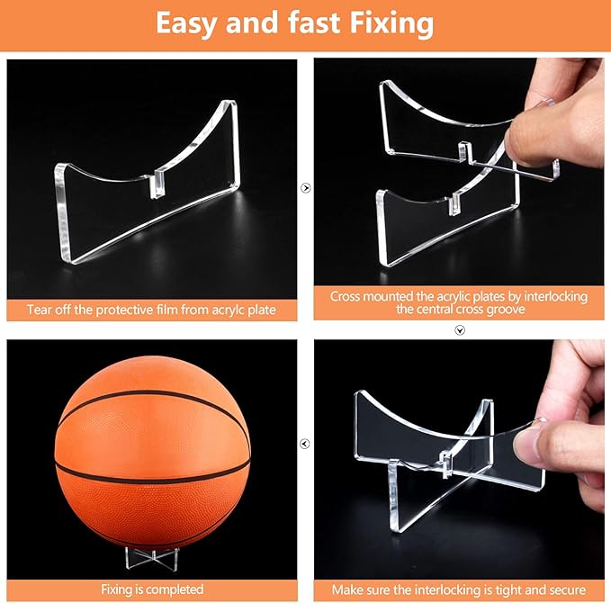 Acrylic Sports Ball Display Stand – Clear Holder for Basketball, Football, Soccer, Volleyball & Rugby
