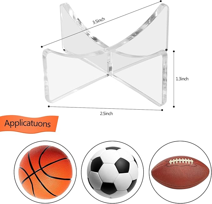 Acrylic Sports Ball Display Stand – Clear Holder for Basketball, Football, Soccer, Volleyball & Rugby