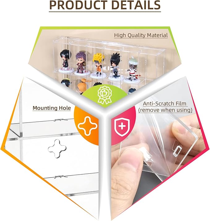 2 Pack Acrylic Display Case, 18 Compartments Clear Showcase Organizer, 6 Tiers Matchbox Display Cabinet for Mini Toys, Hot Wheels and LOL Dolls