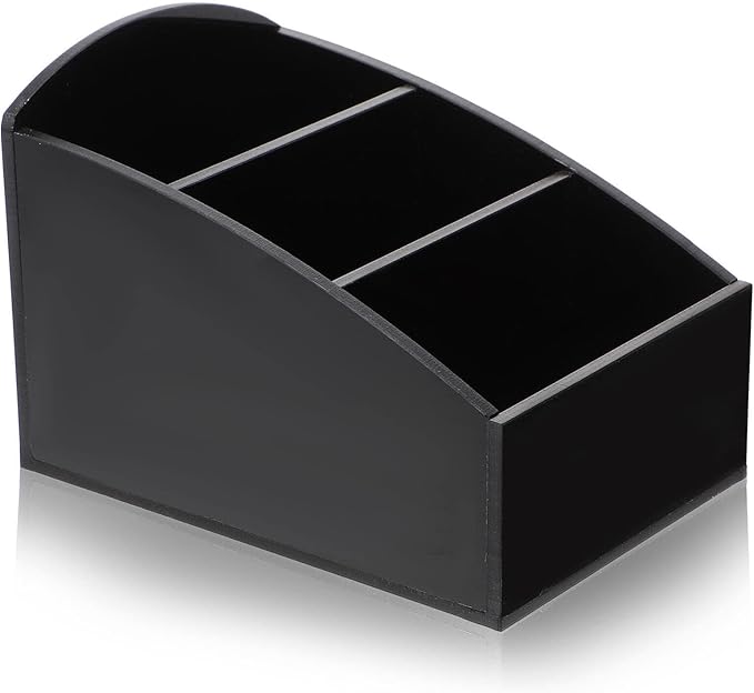 Coffee Station Organizer Tea Storage Box, Made of Acrylic with 3 Compartments, Hotel Tea Bag Box, Desktop Sugar Bag Holder for Tea Bags,Sugar, Coffee Pods Black Sugar Bag Organizer