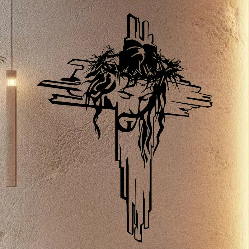 Jesus Face & Cross - Christian Home Décor - Christmas & Baptism - For Church or Home