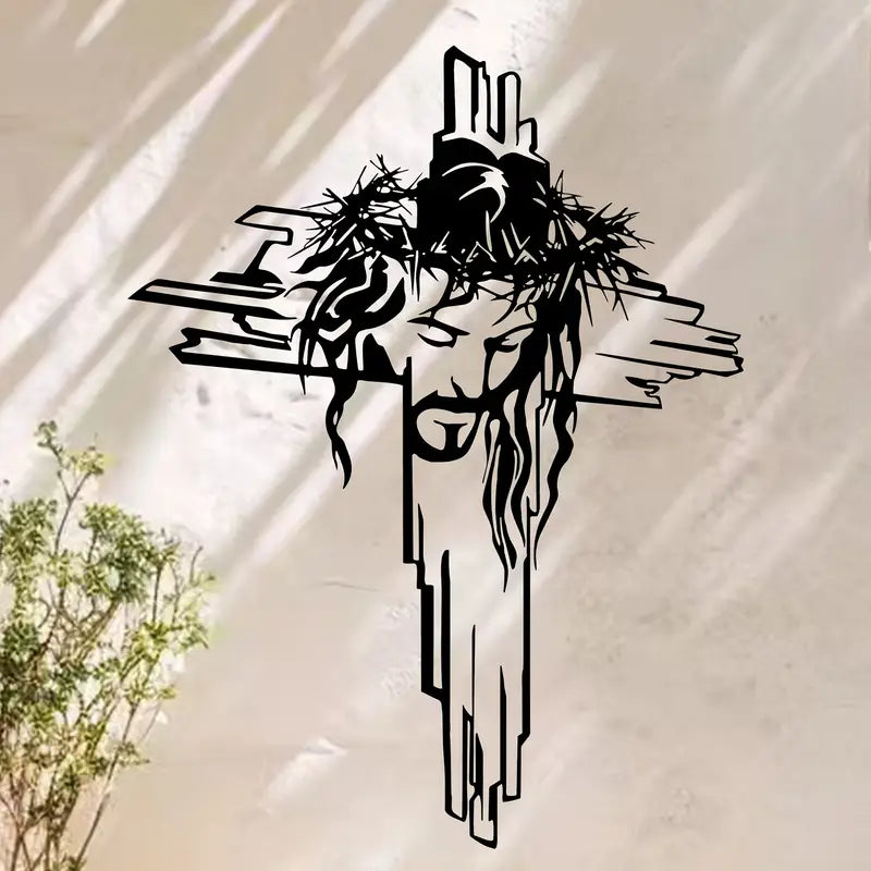 Jesus Face & Cross - Christian Home Décor - Christmas & Baptism - For Church or Home