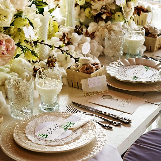 120 Pcs Clear Acrylic Wedding Place Cards Acrylic Table Number Card Blank Name Plate Seating Chart Sign for Wedding DIY Table Setting Banquet Party(Rectangular Style)