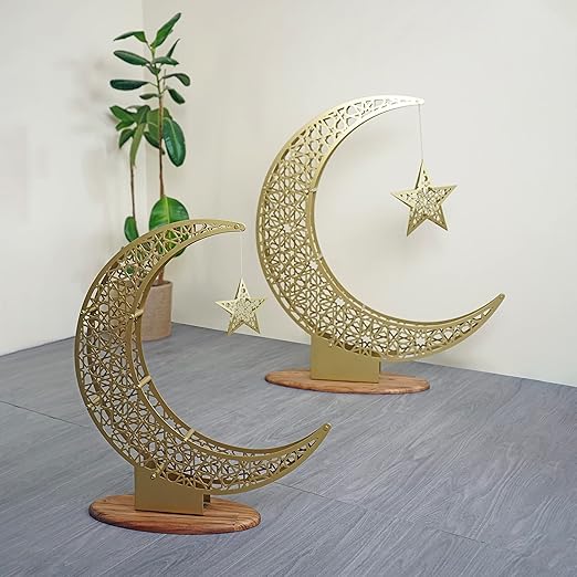 Crescent Moon and Star | Islamic Decoration for Home | Ramadan Decor | Ramadan Mubarak | Eid Gifts | Islamic Wall Art