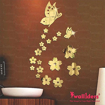 Flowers & Butterflies Acrylic Wall Decor | 21 pieces Acrylic Home Wall Decor