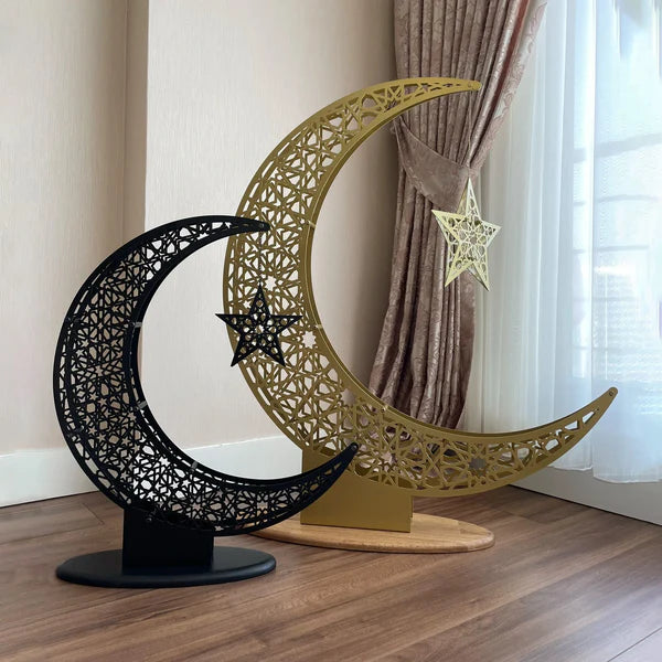 Crescent Moon and Star | Islamic Decoration for Home | Ramadan Decor | Ramadan Mubarak | Eid Gifts | Islamic Wall Art