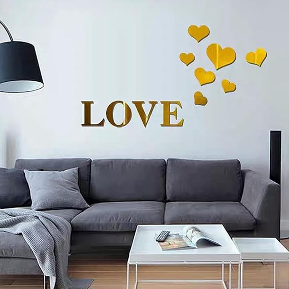 Love & Heart Acrylic Wall Decoration | Beautiful Home Wall Decor