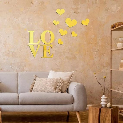 Love & Heart Acrylic Wall Decoration | Beautiful Home Wall Decor