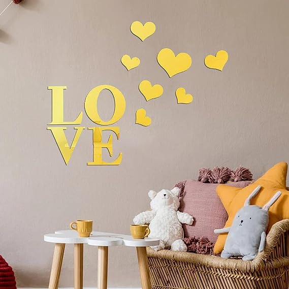 Love & Heart Acrylic Wall Decoration | Beautiful Home Wall Decor