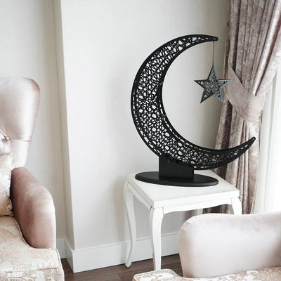 Crescent Moon and Star | Islamic Decoration for Home | Ramadan Decor | Ramadan Mubarak | Eid Gifts | Islamic Wall Art