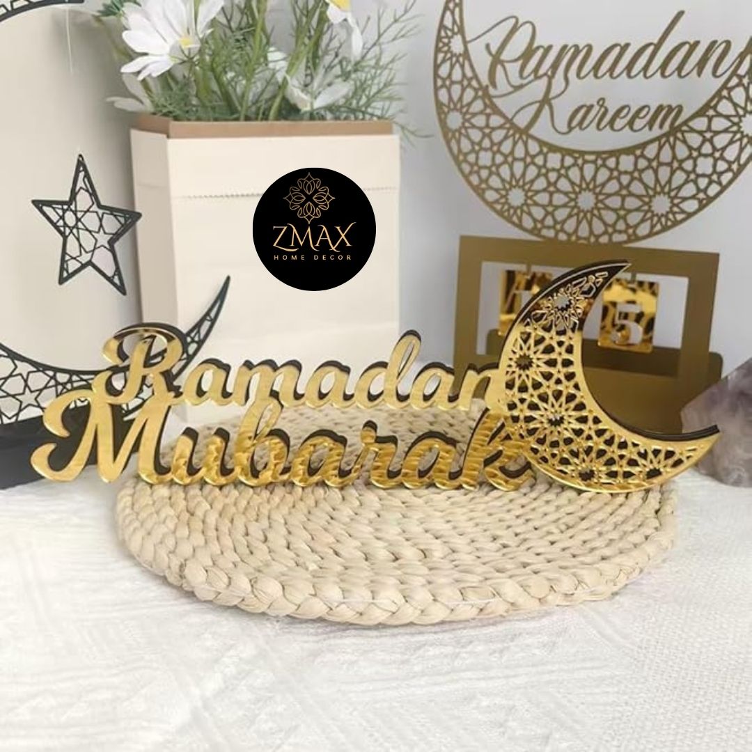 Ramadan Mubarak Acrylic Decor | Ramadan Mubarak Table Decor | Ramadan Decorations For Home, Islamic Decorations
