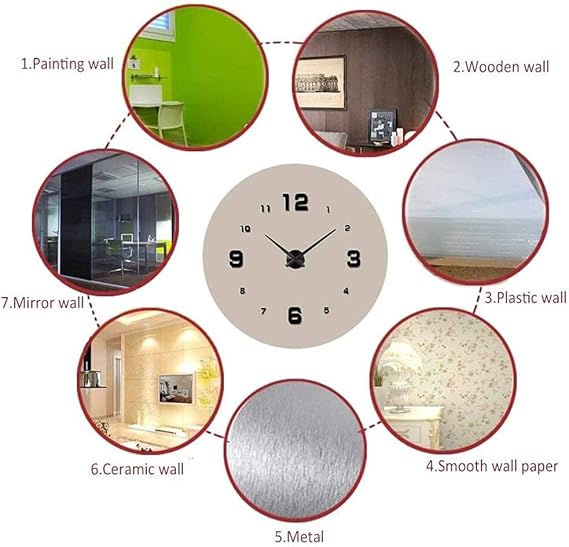 3D Wall Clock, Frameless Wall Clock DIY Wall Decoration, 3D Wall Clock Home Decor