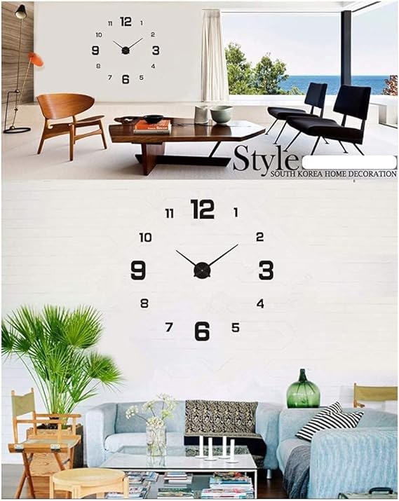 3D Wall Clock, Frameless Wall Clock DIY Wall Decoration, 3D Wall Clock Home Decor