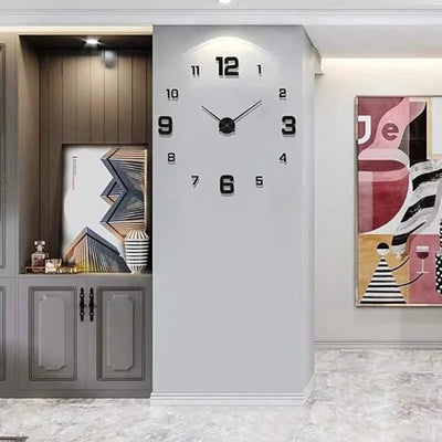 3D Wall Clock, Frameless Wall Clock DIY Wall Decoration, 3D Wall Clock Home Decor