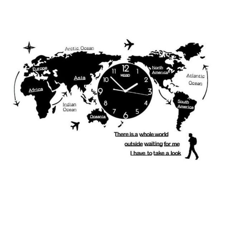 WORLD MAP STYLISH 3D WALL CLOCK LARGE