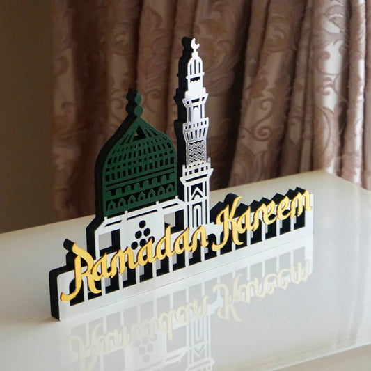 Acrylic Masjid an-Nabawi Ramadan Kareem Table Decor