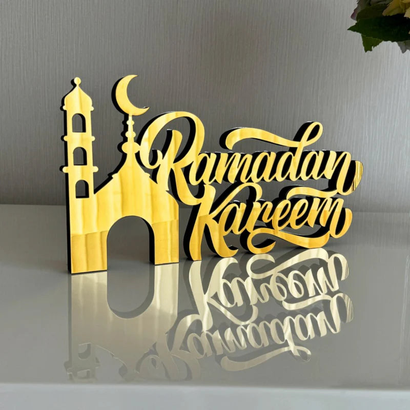 Acrylic Ramadan Kareem Tabletop Decor – Minaret Style