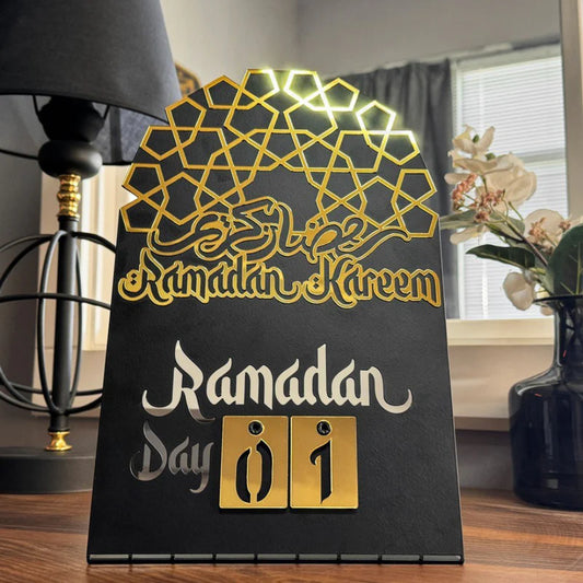 Geometric Dome Ramadan Calendar – Premium Acrylic Islamic Table Decor & Daily Countdown
