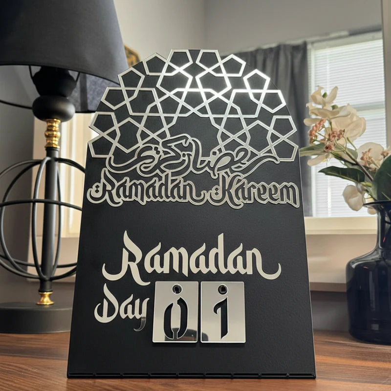 Geometric Dome Ramadan Calendar – Premium Acrylic Islamic Table Decor & Daily Countdown