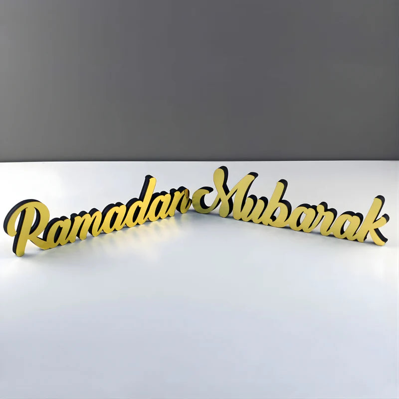 Ramadan Mubarak Acrylic Table Decor - Islamic Calligraphy Stand