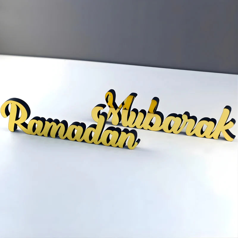 Ramadan Mubarak Acrylic Table Decor - Islamic Calligraphy Stand