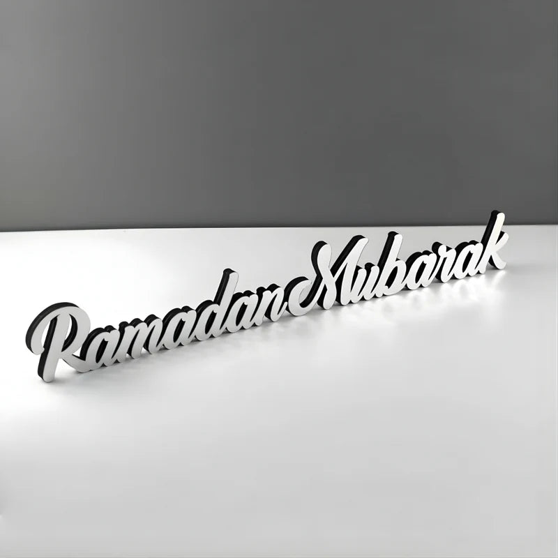 Ramadan Mubarak Acrylic Table Decor - Islamic Calligraphy Stand