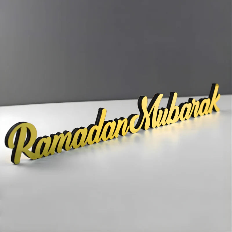 Ramadan Mubarak Acrylic Table Decor - Islamic Calligraphy Stand