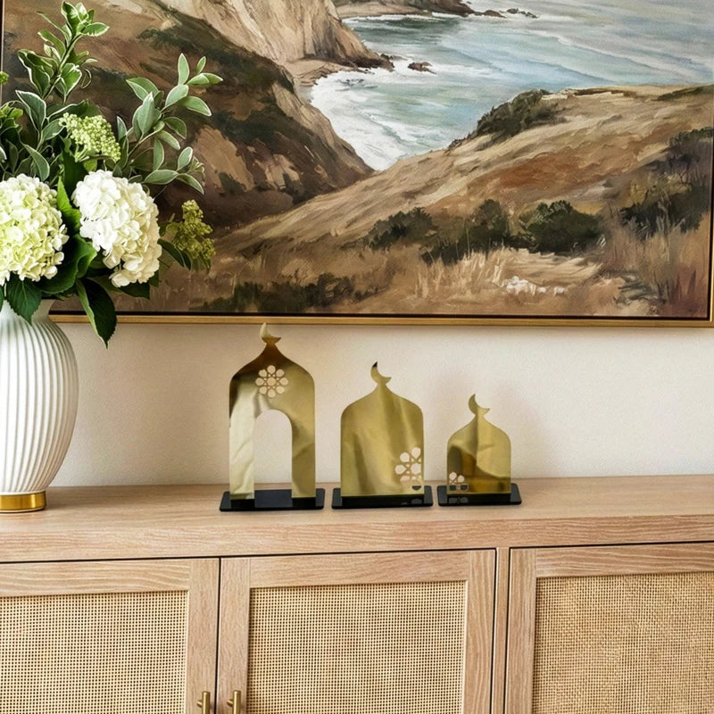 Islamic Masjid Table Decor Set – 3 Piece Acrylic Mosque Ornament