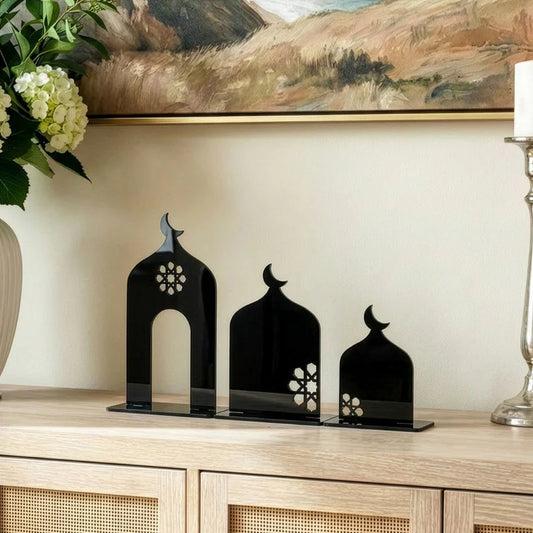 Islamic Masjid Table Decor Set – 3 Piece Acrylic Mosque Ornament