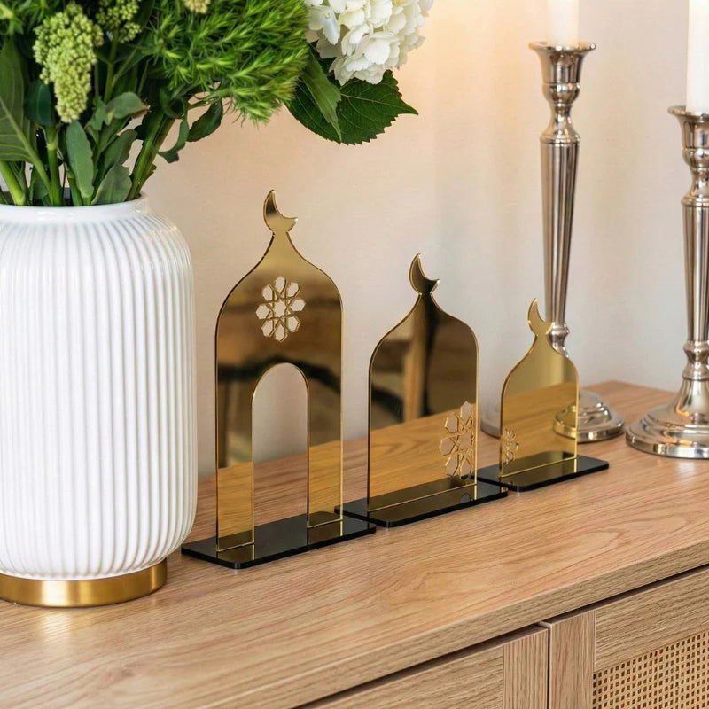 Islamic Masjid Table Decor Set – 3 Piece Acrylic Mosque Ornament